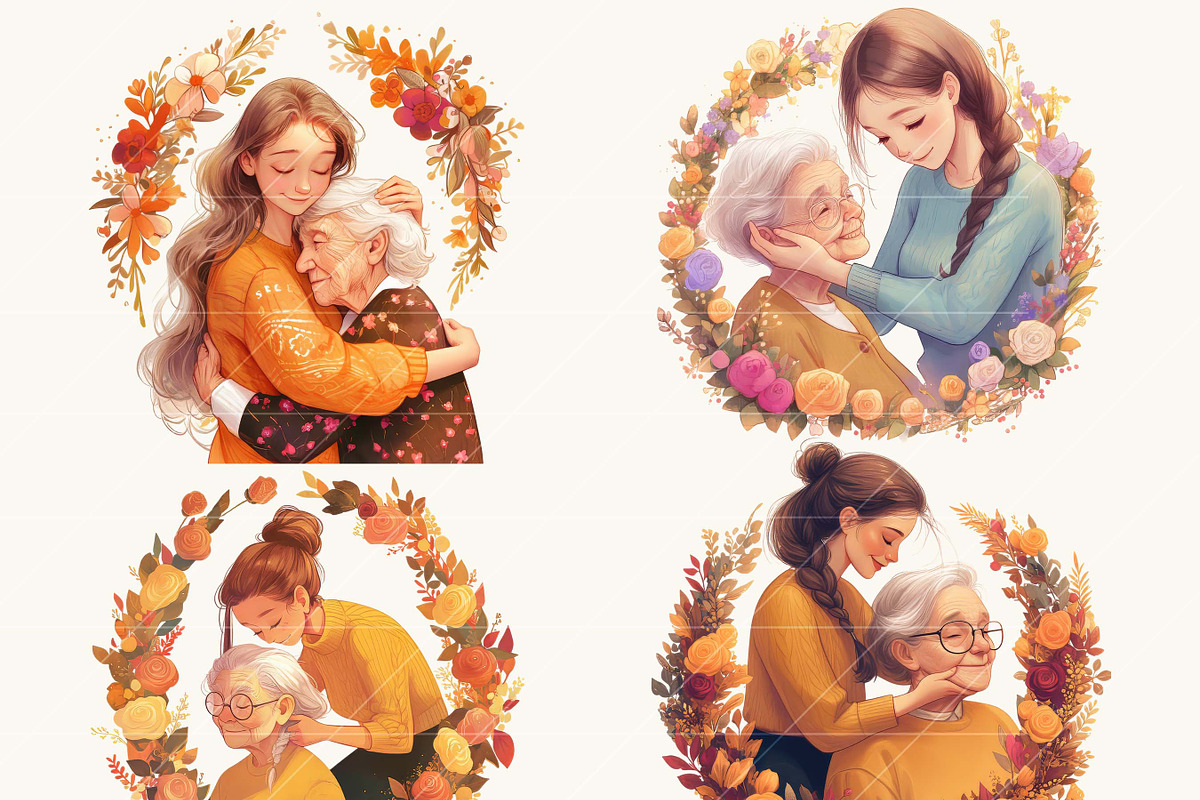 Watercolor Mother's Day Clipart, a Person Illustration by BusyDaydesign (Photo 3 of 8)