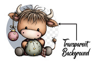 Whimsical Christmas Highland Cow, an Illustration by Pixels.Craft (Thumbnail 6 of 6)