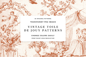 Vintage Toile Victorian PNG Patterns