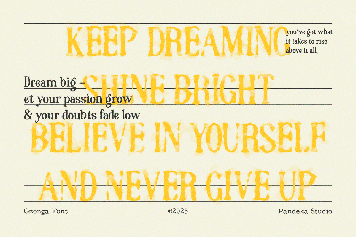 Gzonga - Retro Charm Serif, a Serif Font by Pandeka Studio (Photo 7 of 9)