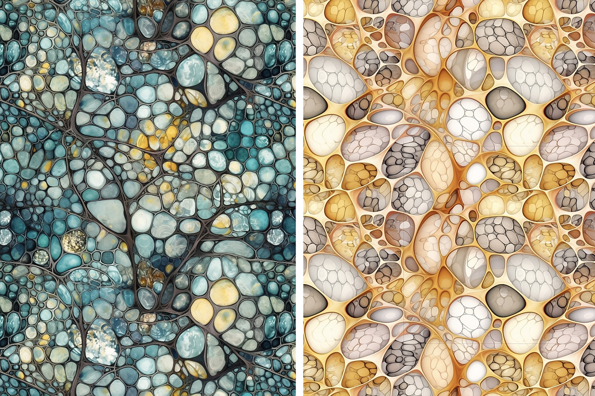 Seamless patterns with organic cells, a Pattern Graphic by Bubert Art (Photo 5 of 7)