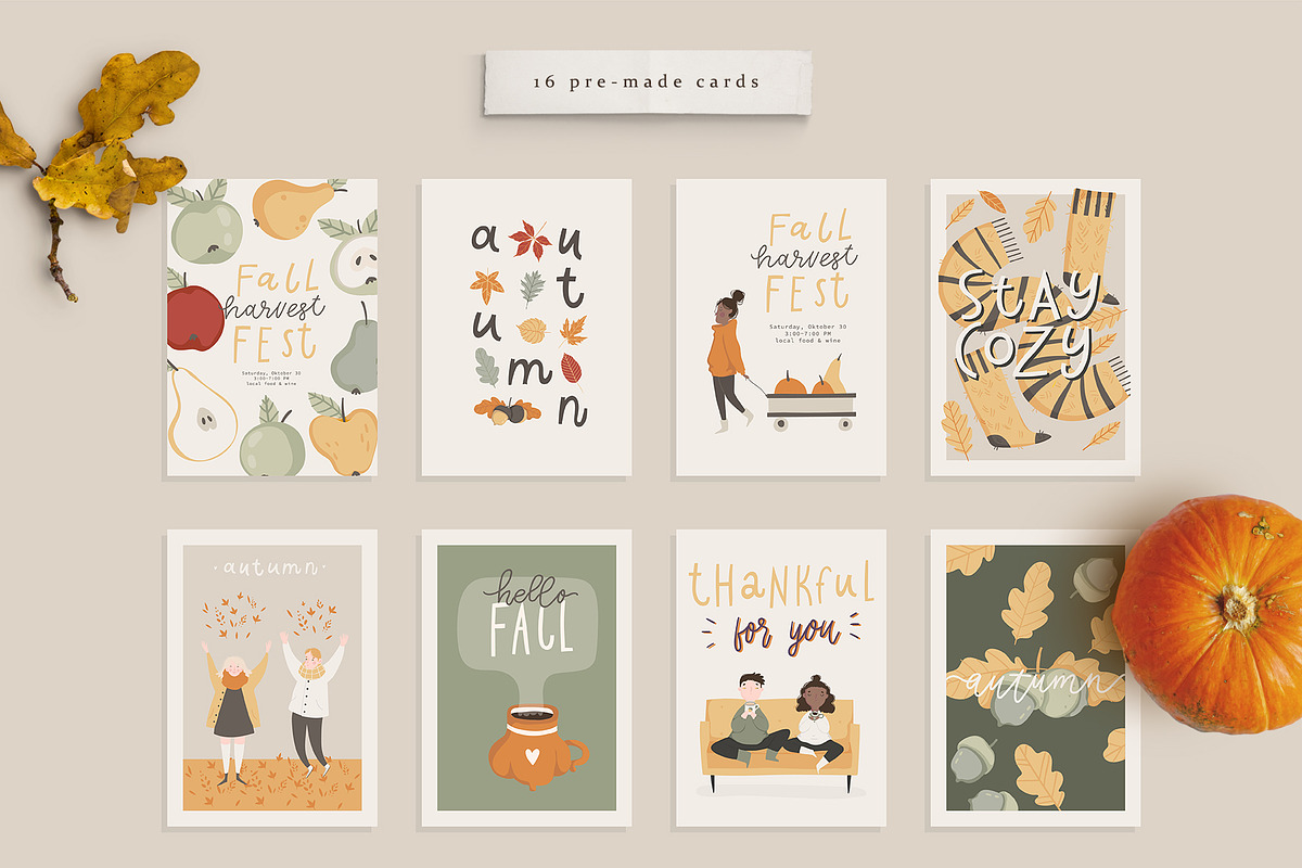 Autumn cozy collection: card creator, a Decorative Illustration by Cute Atelier (Photo 5 of 12)