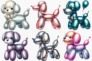 Watercolor Balloon Dog Clipart, an Illustration by Canvas Craft (Thumbnail 3 of 8)