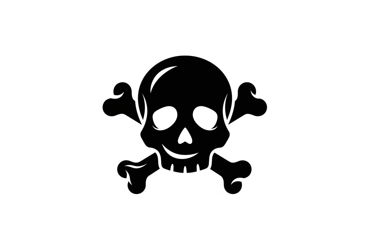 Skull & Crossbones Silhouette Vector, an Illustration by jahid234 (Photo 35 of 51)