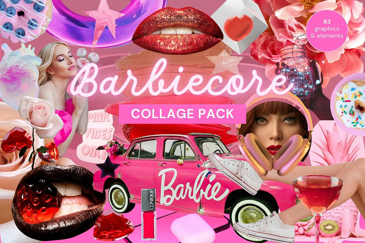 Barbiecore collage pack, an Object Graphic by TatianaBannikova (Photo 1 of 9)