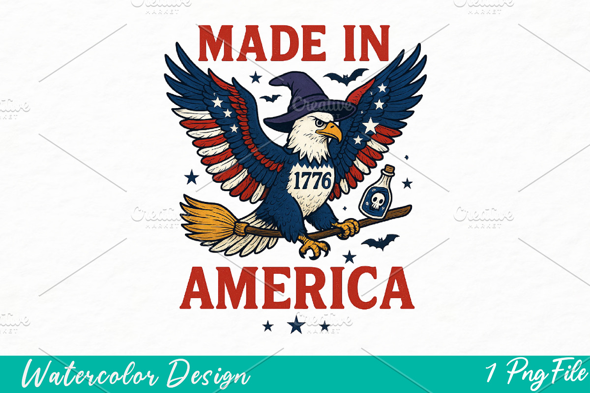 Made in 1776 America, 4th of July, an Illustration by Watercolor design (Photo 1 of 3)