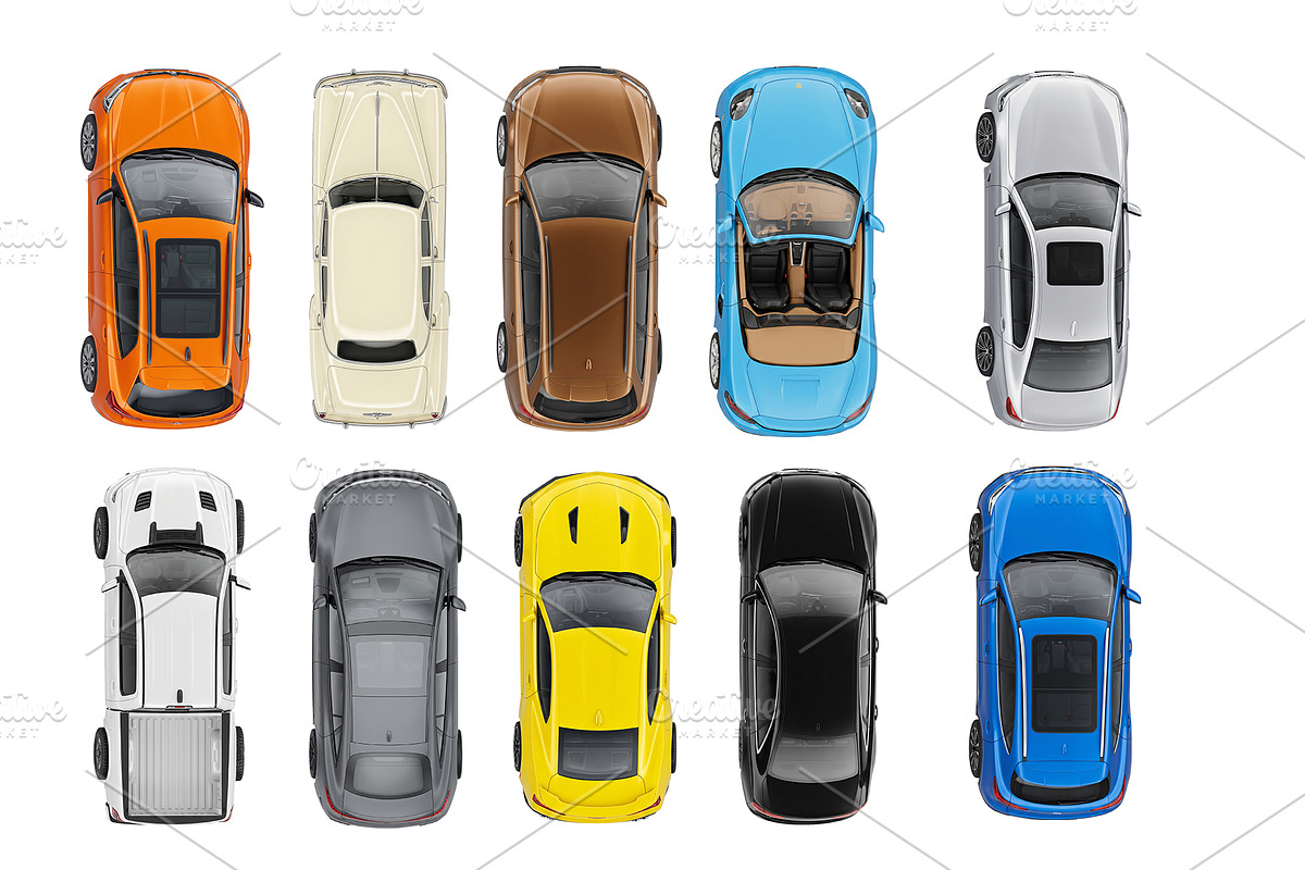 50 Cars Top View Architecture Bundle, a Transportation Illustration by Nurlan's shop (Photo 13 of 15)