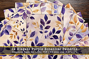 Elegant Purple Leaves Digital Paper, a Background Graphic by V Design Creator (Thumbnail 1 of 12)