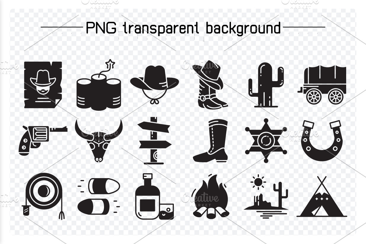 Cowboy and Wild West Icons, a Solid Icon by Designfour (Photo 2 of 7)
