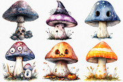 Halloween Mushrooms Clipart, an Illustration by Canvas Craft (Thumbnail 4 of 8)