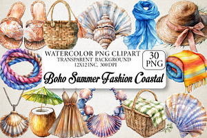 Watercolor Boho Summer Fashion Coast, an Illustration by DreamPrint404