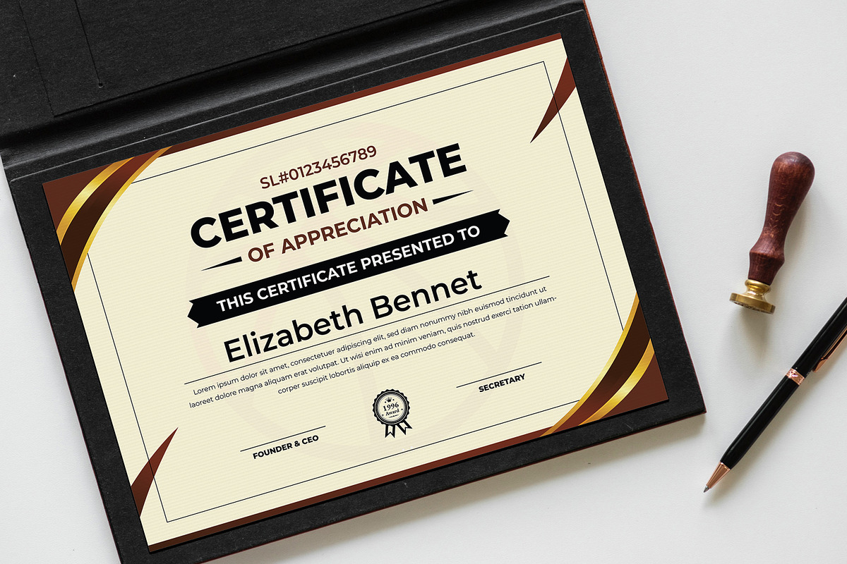 Certificate Design Template, a Stationery Template by MightyDesign (Photo 3 of 6)