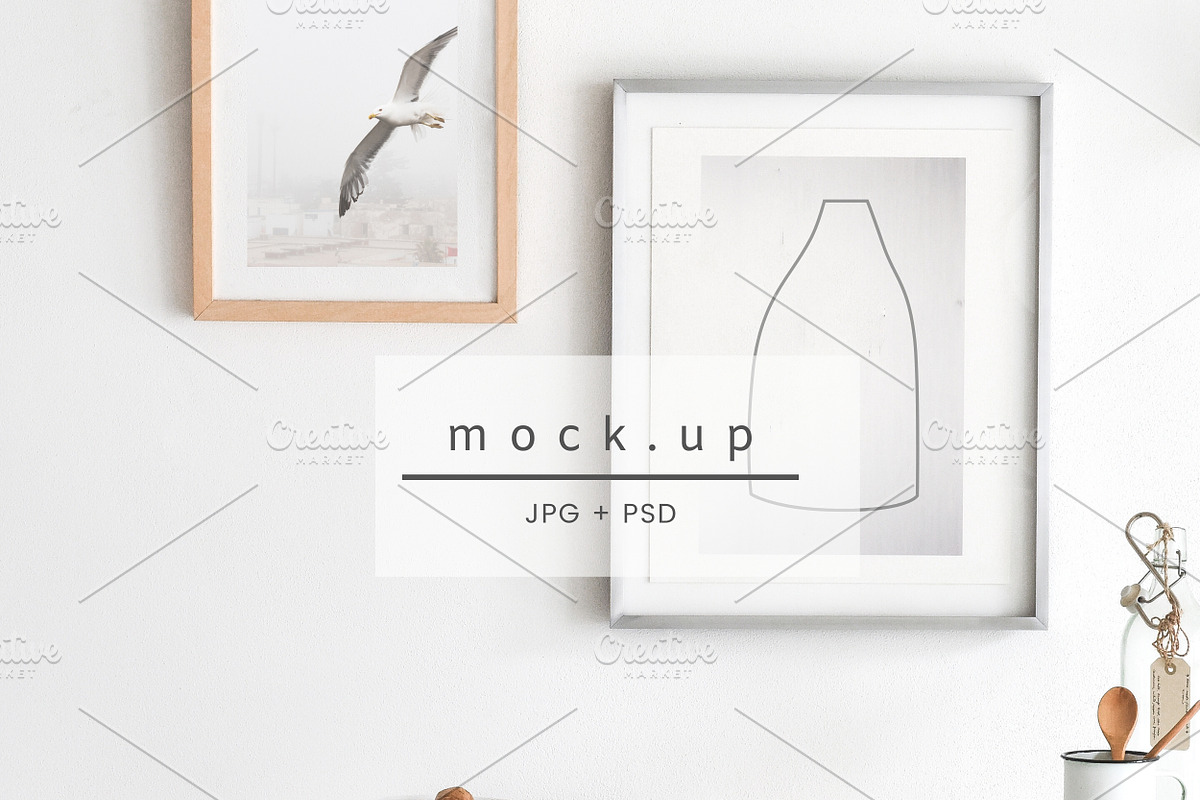 Wooden mockup, Mock ups, white frame, a Mockup by VISTYLE STUDIO (Photo 1 of 2)