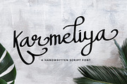 Karmeliya a Handwritten Script Font, a Script Font by Dawnside Graphic (Thumbnail 1 of 13)
