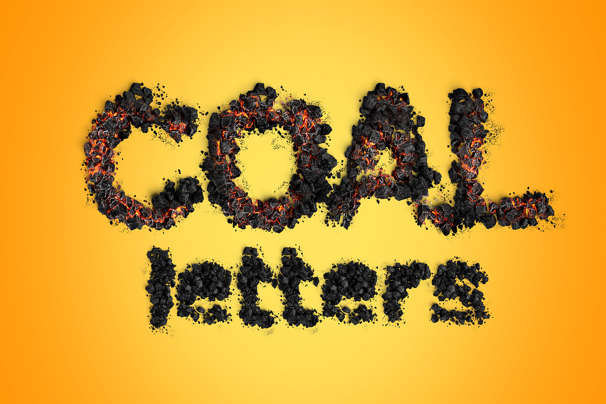 3D Psd Coal and Ember Letters, an Object Graphic by GK Creative (Photo 1 of 8)