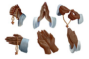 Praying hands,hands of people,rosary, a Person Illustration by AkvarelRiver (Thumbnail 3 of 4)