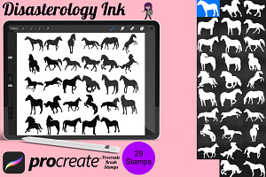 Horse Silhouettes Set 1 Procreate