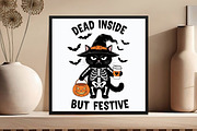 Sarcastic Halloween Cat Dead Inside, an Illustration by DreamCafeArt (Thumbnail 5 of 7)