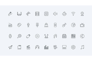 Device smart multimedia gadget icons, a Technology Illustration by Lemberg Vector