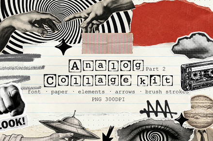 Analog Collage Kit — 300 Elements, an Object Graphic by DreamoraArt