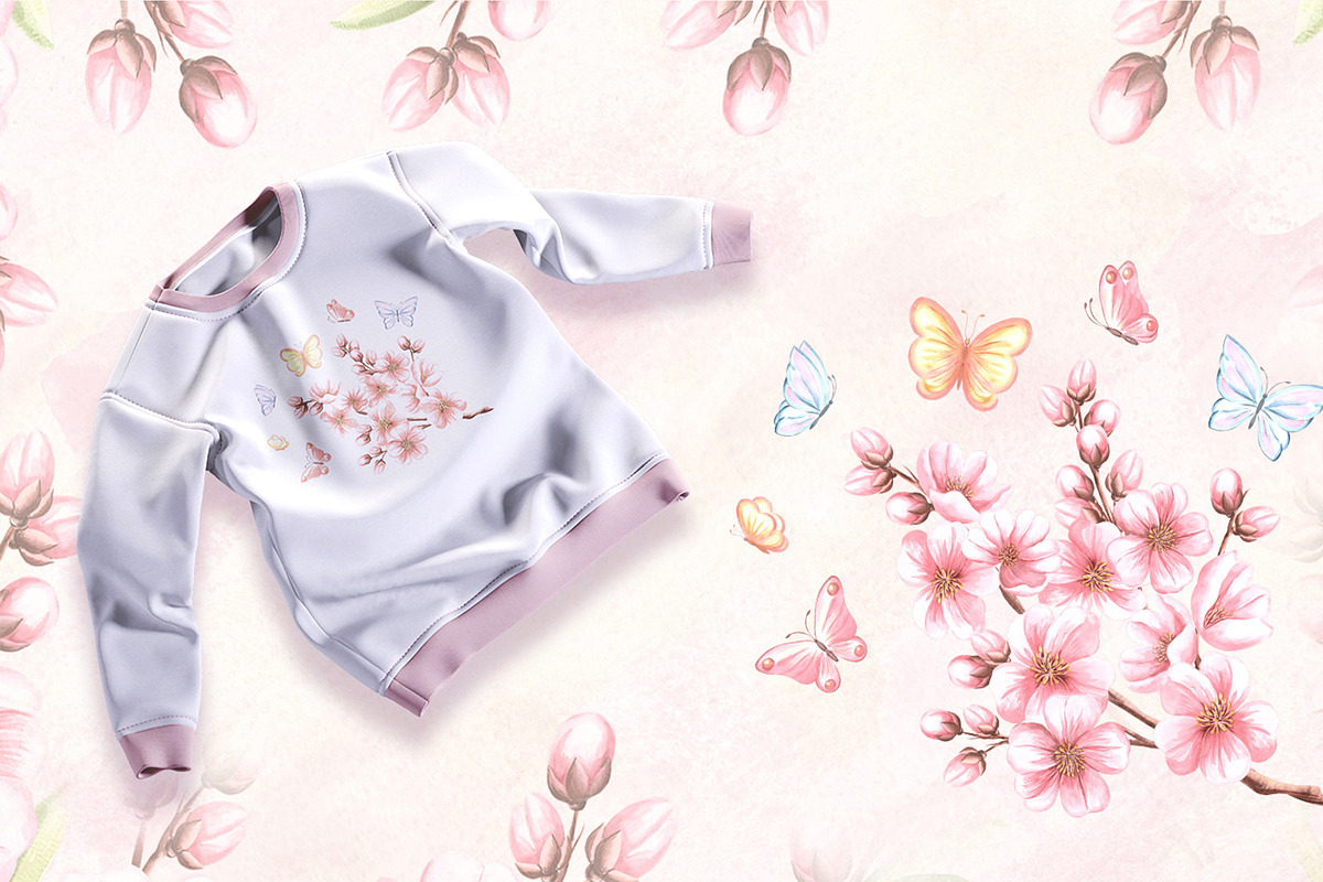 Blossoming Almond watercolor clipart, a Food Illustration by susie-p-art (Photo 5 of 18)
