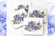 Blueberries watercolor clip art, a Food Illustration by Ann Astro (Thumbnail 12 of 13)