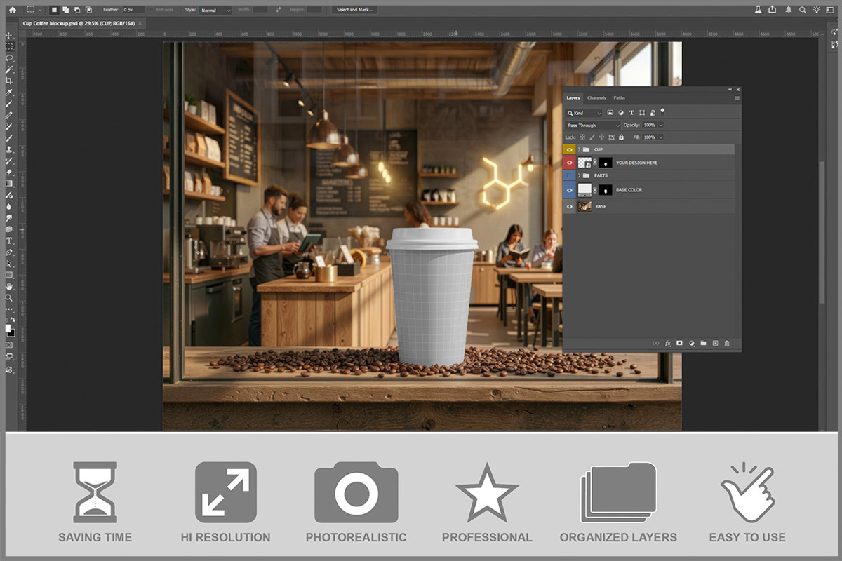 Coffee Cup PSD, a Cups & Container Mockup by Bruno's Shop (Photo 2 of 3)