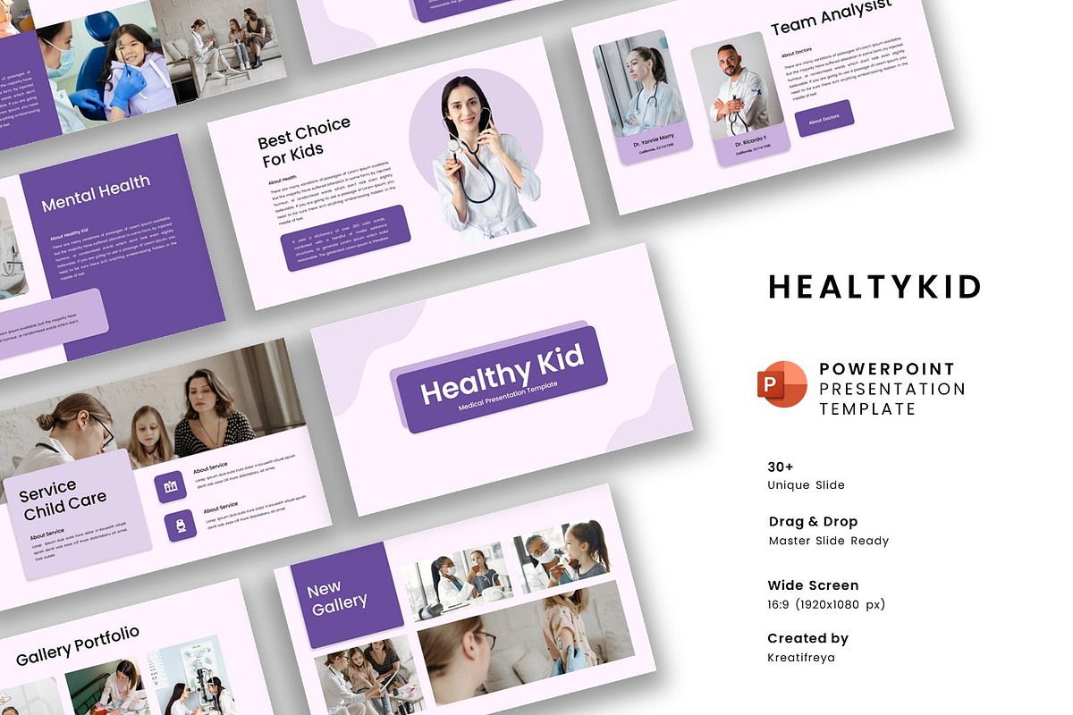 Healtykid – Medical PowerPoint, a Presentation Template by kreatifreya (Photo 1 of 5)