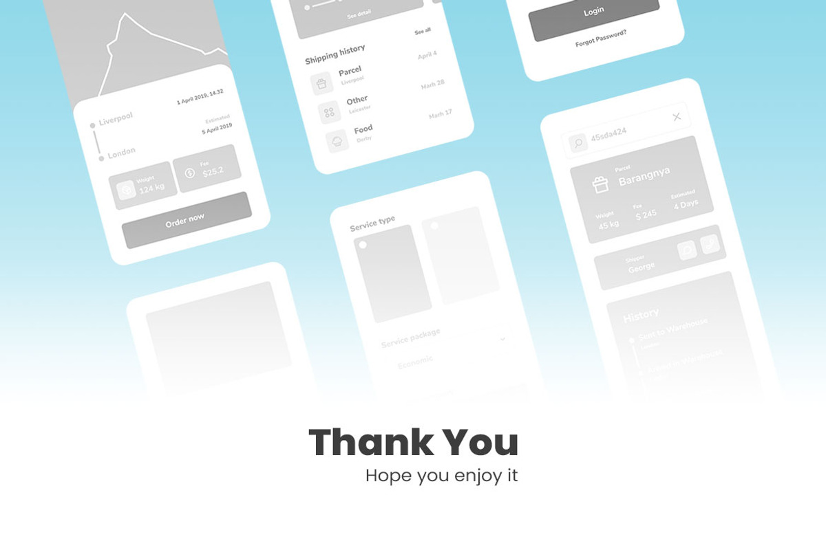 Shipping Service Wireframe Apps, a Wireframe Template by INSPR STD (Photo 6 of 6)