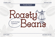 Roasty Beans - Classic Serif Vintage, a Serif Font by Pandeka Studio (Thumbnail 1 of 9)