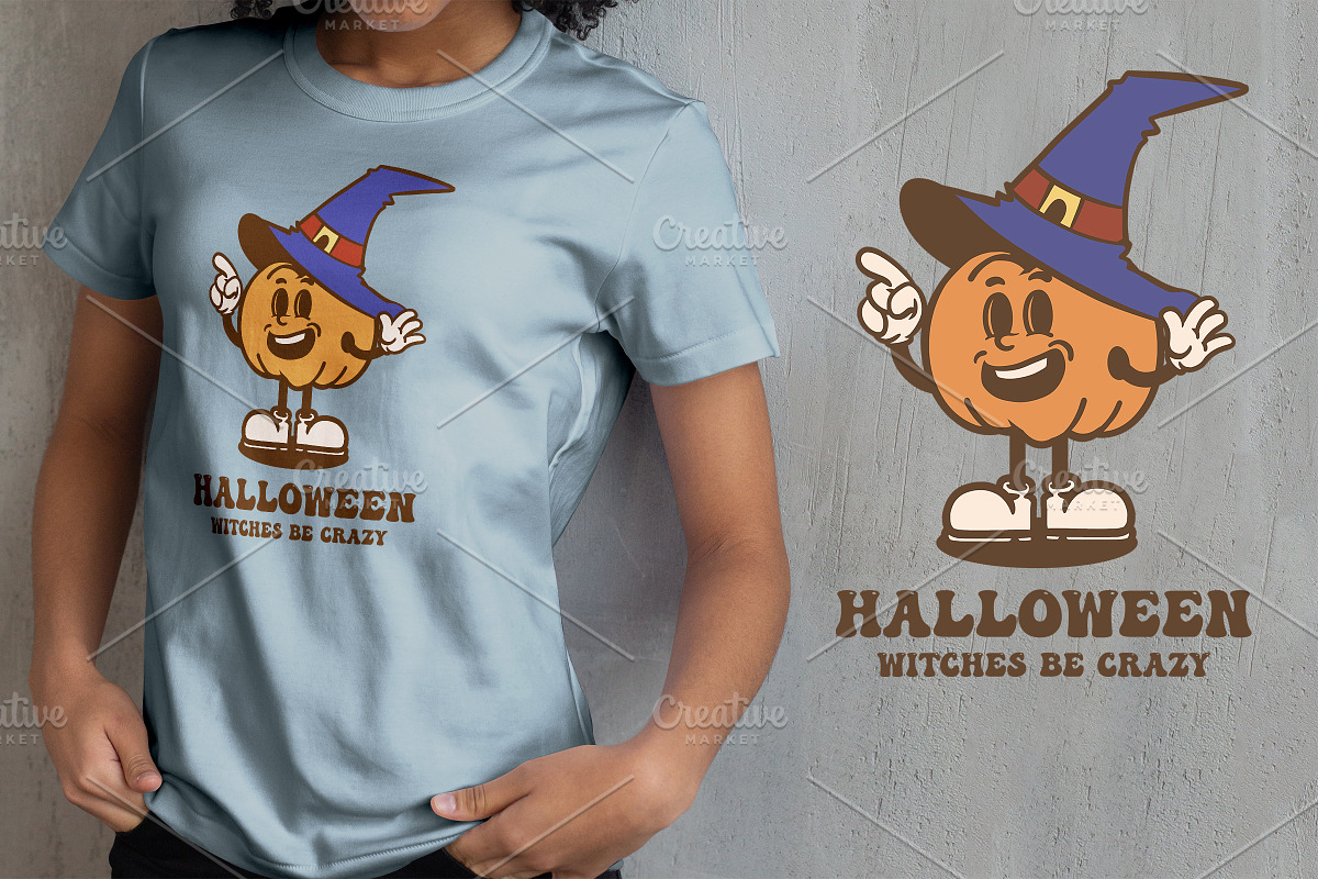 Halloween Pumpkin Cartoon Vintage, an Illustration by vectstudio (Photo 3 of 5)