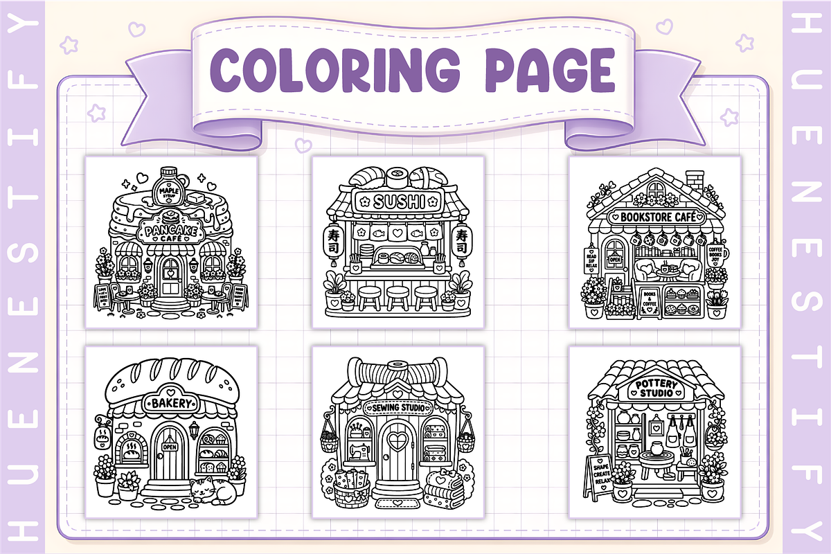 Cozy Places Coloring Book, a Decorative Illustration by HueNestify (Photo 2 of 4)