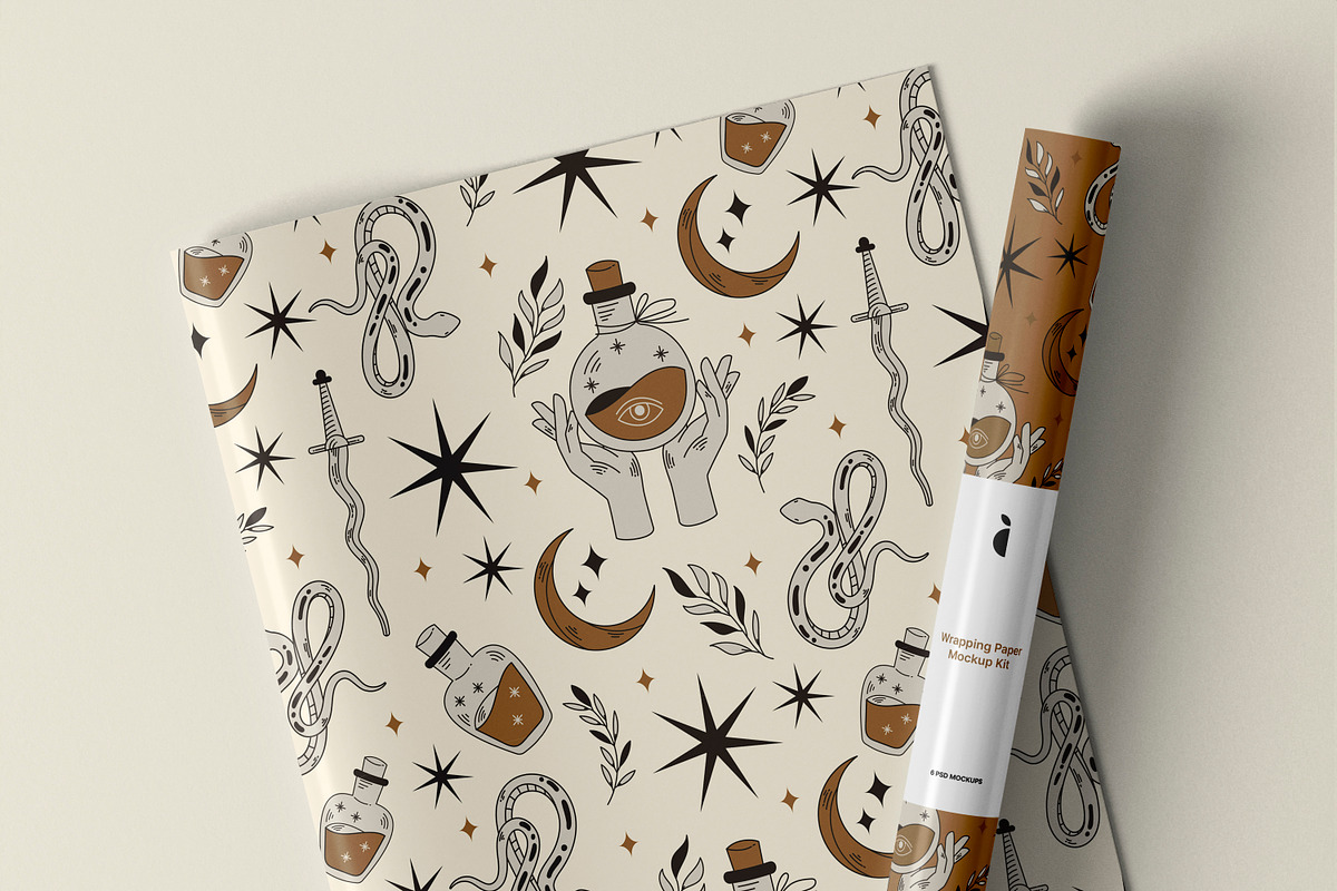 Wrapping Paper Mockup V1, a Packaging Mockup by Catkie - Digital Art (Photo 9 of 9)