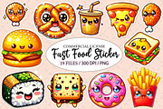 Fast Food Sticker Clipart Bundle, an Illustration by Designworld (Thumbnail 1 of 5)