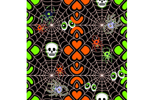 Happy Halloween Skulls Seamless Repe, a Pattern Graphic by Sharon Schwalbe