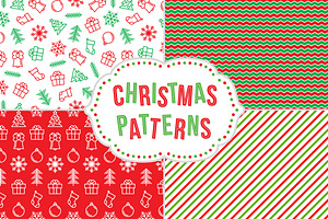 Christmas patterns + greeting card