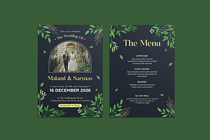 Singles Leafy Wedding Invitation, an Invitation Template by iDoodle Studio