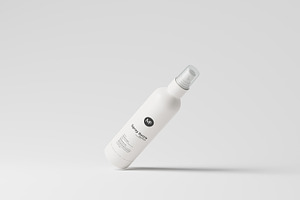 White Plastic Spray Bottle Mockups