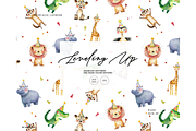 Safari animal birthday party pattern, a Pattern Graphic by Milatoo (Thumbnail 1 of 3)