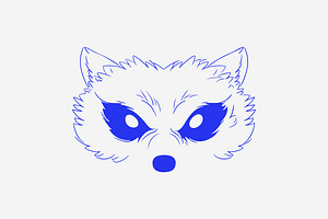 Fierce Raccoon Dramatic Look Face, an Animal Illustration by Danil Polshin