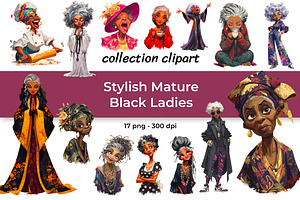 Stylish Mature Black Ladies, a Person Illustration by InkyQueenArt