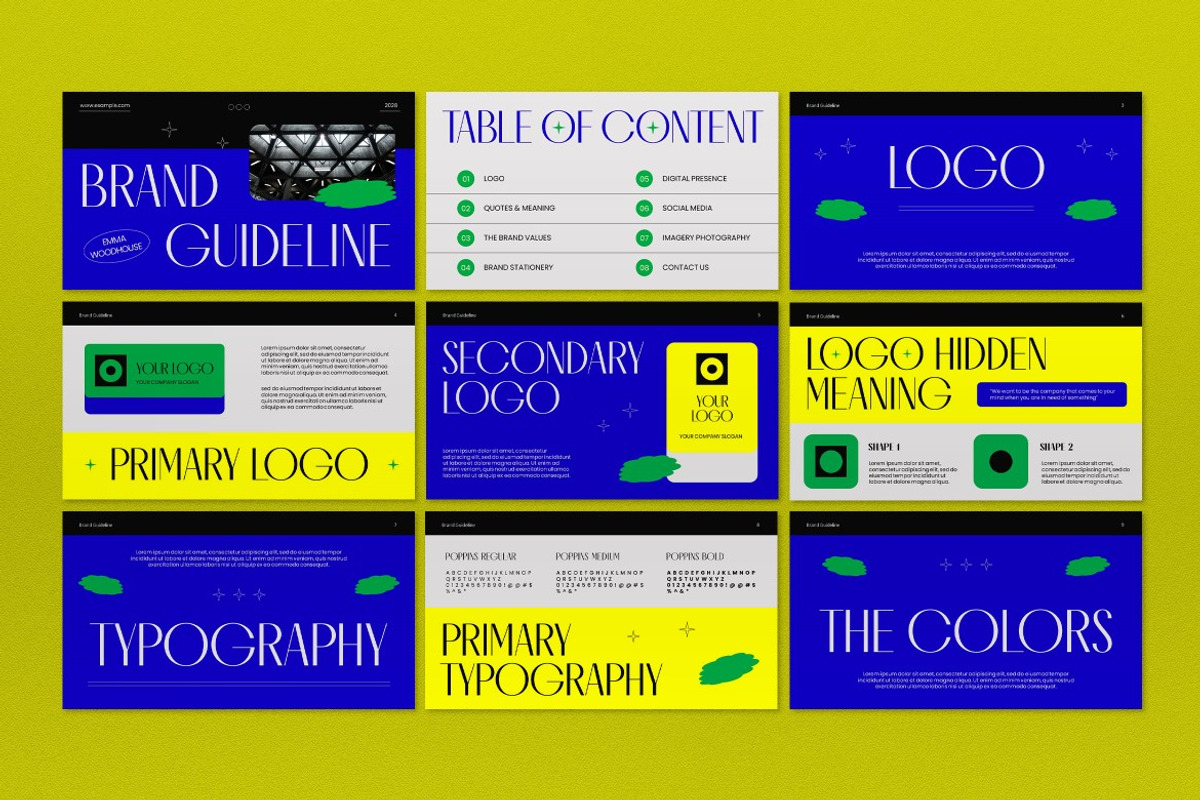 Blue Modern Brand Guideline PPT, a Presentation Template by graphicook (Photo 2 of 4)