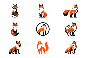 Geometric Fox Head Logos, a Branding & Logo Template by Vectorium Studio