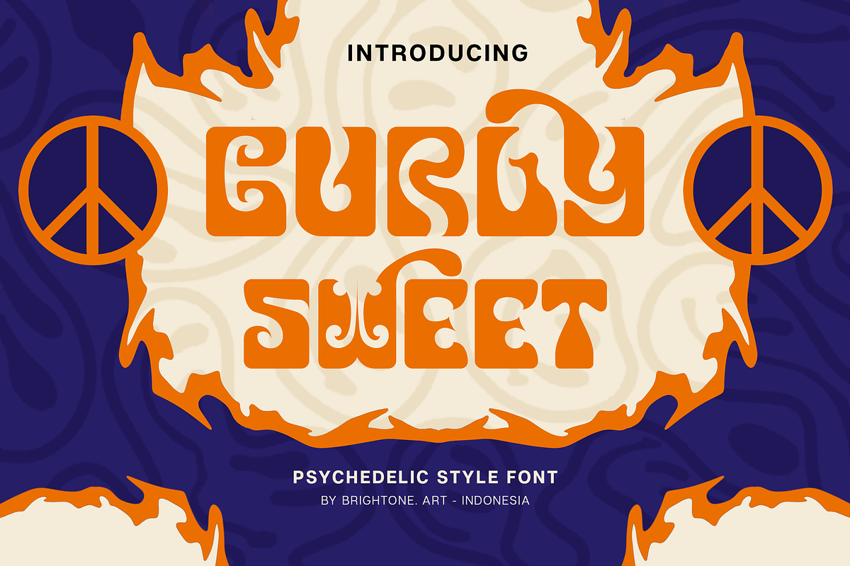 Curly Sweet - Psychedelic Style, a Symbol Font by Brightone (Photo 1 of 8)