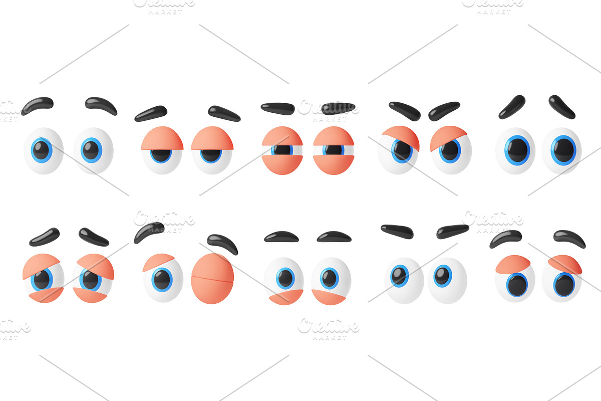 3d cartoon eyes, mascot characters, a Person Illustration by Buch&Bee