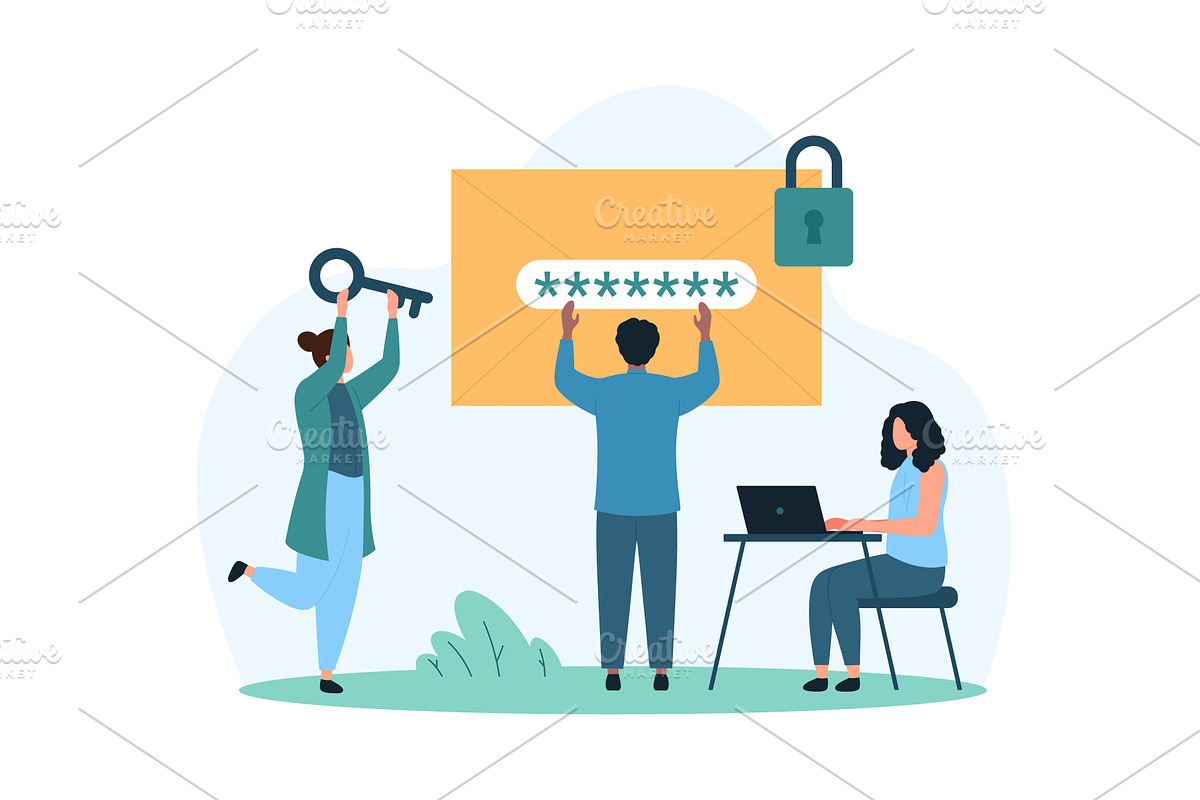 Encrypted email message data, a Technology Illustration by Flashvector