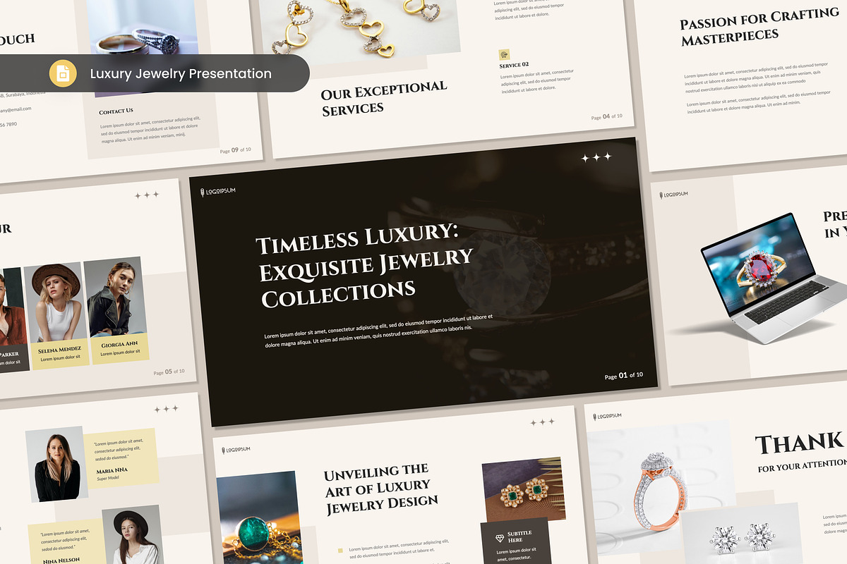 Luxury Jewelry Presentation Slides, a Presentation Template by Antstheme (Photo 1 of 2)