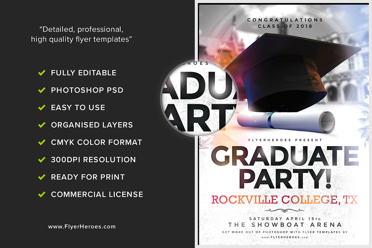 Graduation Party Flyer Template, a Flyer Template by FlyerHeroes (Photo 2 of 4)