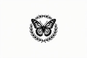 Butterfly Wreath Clipart Set, an Illustration by musafir_fashion (Thumbnail 4 of 9)
