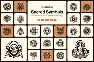 795 Sacred Symbols, a Solid Icon by Creative Stall